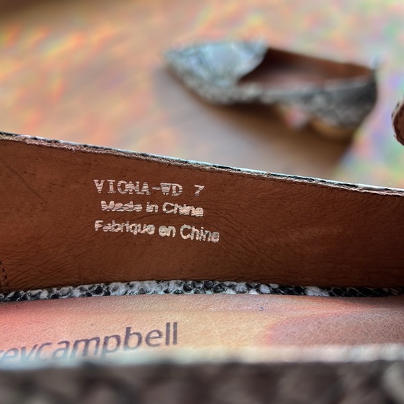 COPY - Jeffrey Campbell snakeskin leather pointed toe wood heel, size 7, nwot - Picture 6 of 7